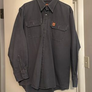 Wrangler Men's Dark Gray Casual Button Down Shirt